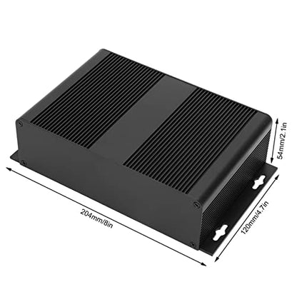 Aluminum Electronic Project Enclosure Case, 54x204x120mm PCB Instrument Box, Split Type DIY Cooling Housing for Printed Circuit Board, Inverter Controller, Sandblasted Black