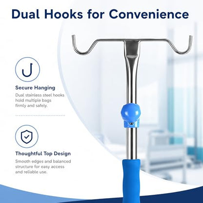 ChoJiah Rolling IV Poles IV Stands for Home and Daily Use, 39.37'' to 74.80 Adjustable Height