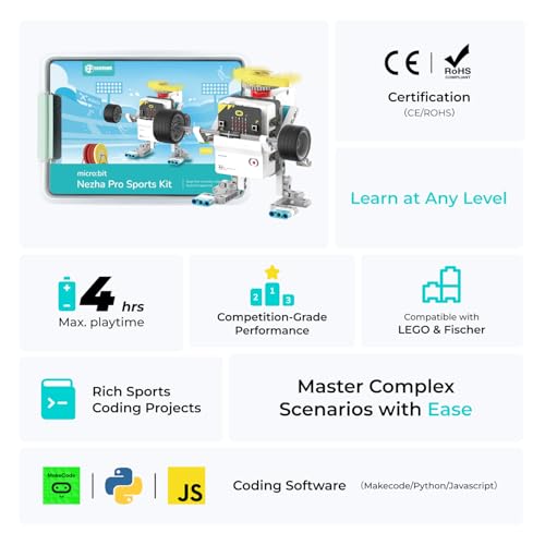 ELECFREAKS Micro:bit Sport Kit with Nezha Pro Expansion Board 11+ Learning Projects,microbit Planet X Sensors Starter Kit with Closed Loop Motor(Without Micro:bit) - size: micro:bit Nezha Pro Sport Kit