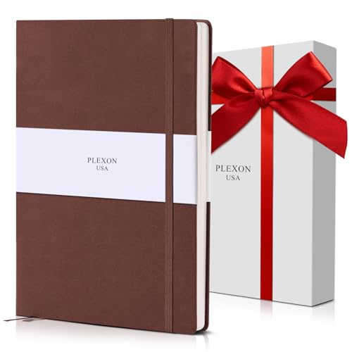 Plexon Lined Journal Notebook (Chestnut Brown), 160 Pages, Medium 5.7 inches x 8 inches - 120 GSM Thick Paper, Hardcover - color: Brown, style: Lined