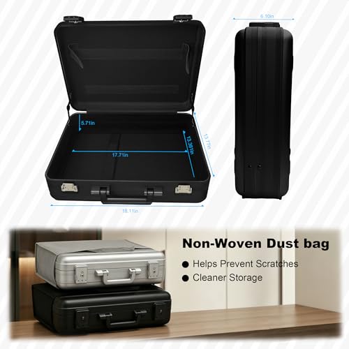 Aluminum Storage Case with Customizable Foam and TSA Locks - color: Black, size: 16.1 x 11.8 x 4.5 inch