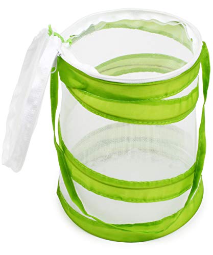 RESTCLOUD 2-Pack Mini Butterfly Habitat, Insect Mesh Cage, Bug Terrarium Pop Up 5.5" x 7" Tall (Pack of 2) - size: 5.5 x 7 inches (Pack of 2)