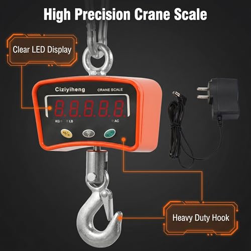 Digital Hanging Scale Industrial Crane Scale with Precision Sensor Suitable for Farm Weighing (500kg/1100lb)