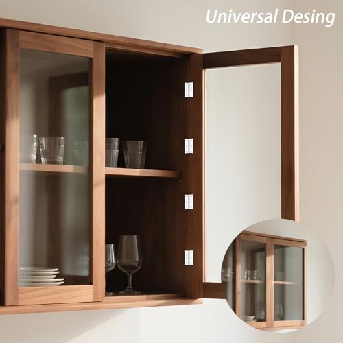 12 Pack Stainless Steel Folding Hinges with 72 Screws – 6 Large (2.4 x 1.45in) + 6 Small (2.16 x 1.37in) – Durable Metal Hinges for Cabinet Doors, Small Doors, Wooden Boxes, Drawers, Furniture DIY