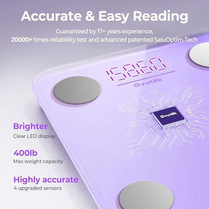 Ovutek Smart Scale for Body Weight Digital Bathroom Scale with BMI Body Fat - color: Purple