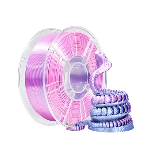 iBOSS PLA Plus Filament 1.75mm Dual Color, Shiny Silk PLA PRO 1kg 3D Printer Filament, Coextruded 3D Printing Filament Magic PLA+, Fits for Most FDM 3D Printers (Silk Purple Silver) - color: B_ Dual Purple & Silver