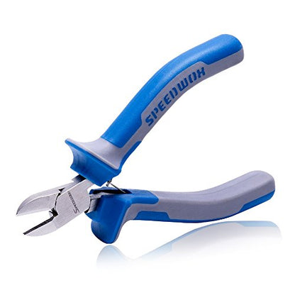 SPEEDWOX 4 Inches Diagonal Pliers Small Wire Cutters Mini Precision Plastic Nippers Plastic Side Cutter Side Cutting Micro Fine Pliers Functional Professional Hand Tool with Spring for Jewelry Making - style: 4" Diagonal Plier