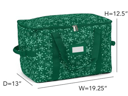 Covermates Treasurekeeper Storage Bag, Green Snowflake - color: Green Snowflake Polyester, size: 19.25W x 13D x 12.5H - Without Wheels