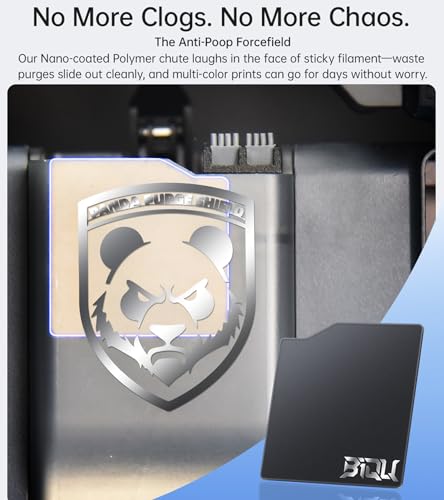 BIQU Panda Brush PX with 4 Extra Silicone Brush+Panda Purge Shield for Bambu-Lab P1P/P1S/X1/X1C/X1E 3D Printers, Nozzle Wiper Kit