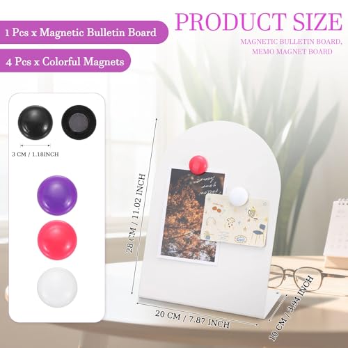 PATIKIL Magnetic Bulletin Board White W/ 4 Colorful Magnets 1Pcs - color: White/Colorful