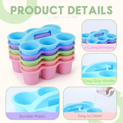5 Pack Classroom Caddy with Handle Pastel Classroom Table Caddy