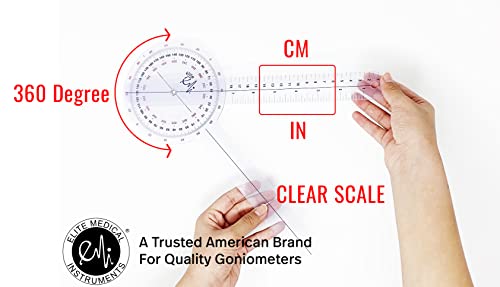 EMI Goniometer Set – 12", 8", 8" Spinal | 3-Piece Medical Goniometer Kit for Physical Therapy, Rehabilitation & Joint Measurement | EGM-428