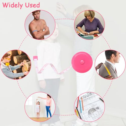 30 Pack Retractable Tape Measure Body Measuring Tape for Sewing, Fabric - color: Colorful