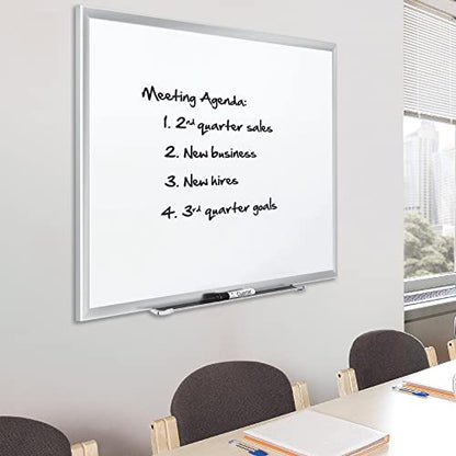 Quartet Magnetic Porcelain Whiteboard, 4' x 3' White Board, Premium, Duramax, Silver Aluminum Frame (2544) - color: Silver, size: 48"W x 36"H