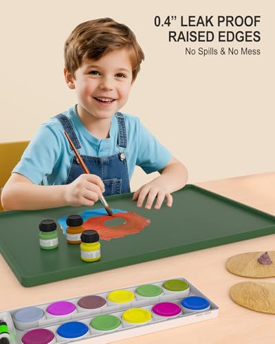 Silicone Art Mat for Crafts, 16" x 24" Waterproof Non-Slip Painting Mat - color: Green, size: 16" x 24"