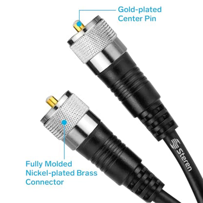 STEREN RG8X Coaxial Cable 75 ft, CB Coax Cable with PL259 UHF Connectors, Male to Male Low Loss 50 Ohm for HAM Radio, LMR400, Antenna Analyzer - size: 75 feet