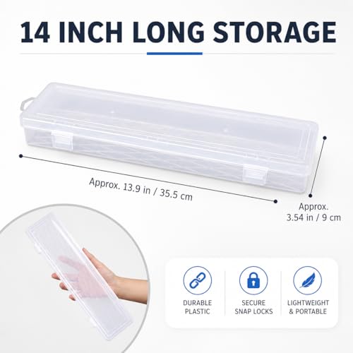 Clear Plastic Tool Box Bead Organizer and Storage Case Transparent Small Tool Storage Box for Craft Supplies Jewelry Small Parts Wall Mount Hanging Container 13.97 X 3.54 X 1.49 in