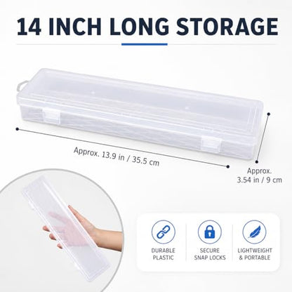Clear Plastic Tool Box Bead Organizer and Storage Case Transparent Small Tool Storage Box for Craft Supplies Jewelry Small Parts Wall Mount Hanging Container 13.97 X 3.54 X 1.49 in