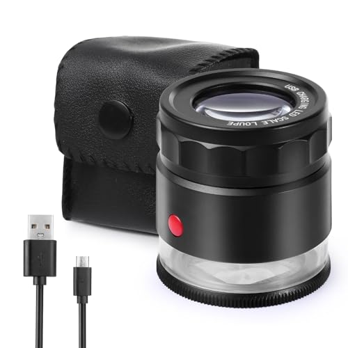 30X Loupe Magnifier Eye Loops Magnifying Glass Jewelry Coin Supplies - style: Rechargeable