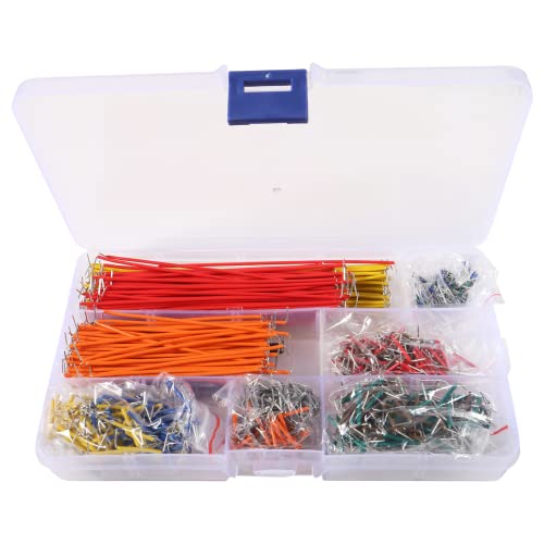 840 Pieces Breadboard Jumper Wire Cables Kit 14 Vaules Assorted Jumper Wire Connecting Line Cables for Breadboard Prototyping Flexible Circuits - size: 840pcs