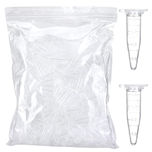 1.5ml Microcentrifuge Tubes 100pcs, EO Sterilized Plastic Small Vials with Caps for Sample Storage Without Leakage(100) - size: Sterile 1.5ml 100pcs
