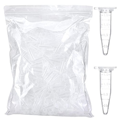 1.5ml Microcentrifuge Tubes 100pcs, EO Sterilized Plastic Small Vials with Caps for Sample Storage Without Leakage(100) - size: Sterile 1.5ml 100pcs