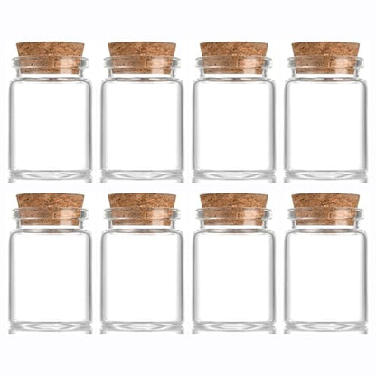 8 pcs 35ml Small Glass Bottles with Cork Stopper Christmas Ornaments,Wishing Bottle 37x50mm(1.46x1.97inch) - size: 37x50mm(1.46x1.97inch)