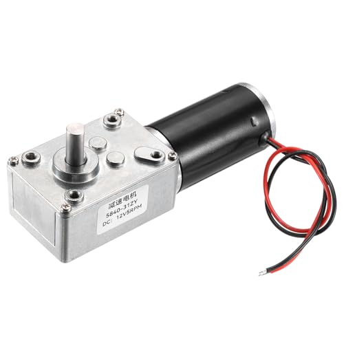 MECCANIXITY DC 12V 5 RPM Reversible Worm Geared Motor Reducer Motor 8mm D Shape Shaft High Torque Gear Box Reduction Electric Motor for Sweepers, Printers, Ovens - style: 5 RPM