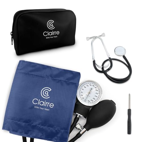 Manual Blood Pressure Cuff with Stethoscope for Nursing Students - color: Blue, style: With Basic Stethoscope
