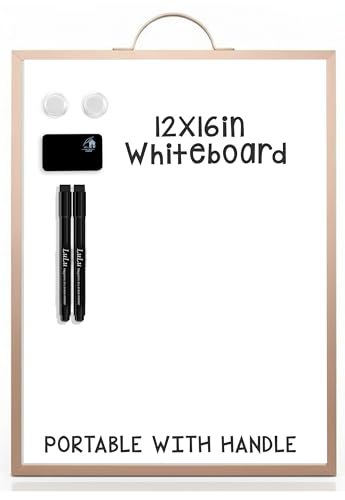 Magnetic Dry Erase Board 12x16 with Handle, Double Sided Portable Rose Gold Whiteboard for Home, Office, School & Kitchen - style: Rose Gold Handle