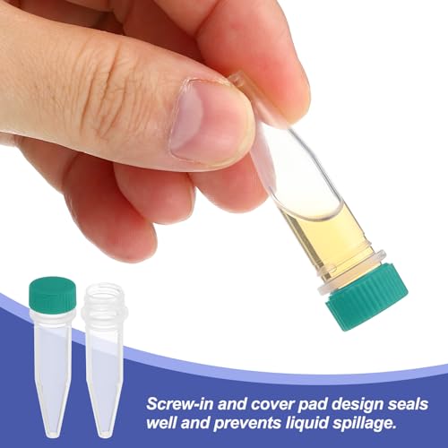 PATIKIL 1.5ml Plastic Cryogenic, 25Pcs Cryogenic Vial Screw Top Frozen Test Tube for Lab Laboratory Science, Green Cap - color: Green