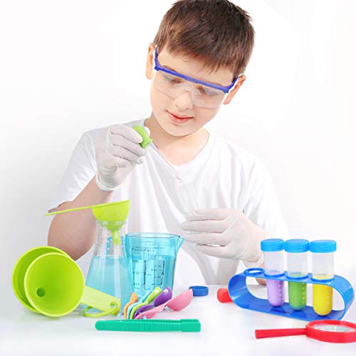 UNGLINGA Kids Science Experiment Kit with Lab Coat Scientist Costume Dress Up and Role Play Toys Gift for Boys Girls Kids Christmas Birthday Party - style: Science kits with tools & lab coat