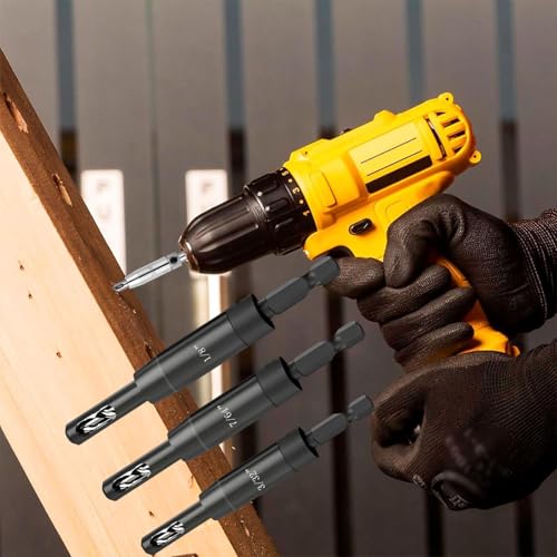 1/4" Hex Shank Self Centering Drill Bit,3/32" 7/64" 1/8" for #6#8#10 Screw - size: 3PC
