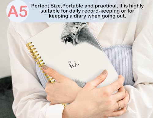 Cute Ostrich Notebook Journal,Ostrich Gifts - color: Ostrich, style: White