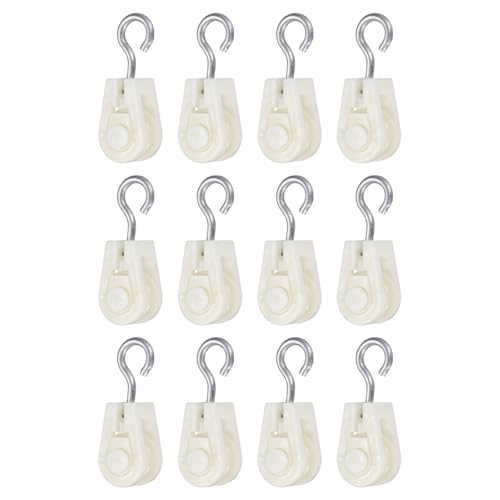PATIKIL Mini Nylon Pulley Wheel 0.39" ID 2.32" L 12Pcs Single Sheave - size: 0.39" ID 2.32" L