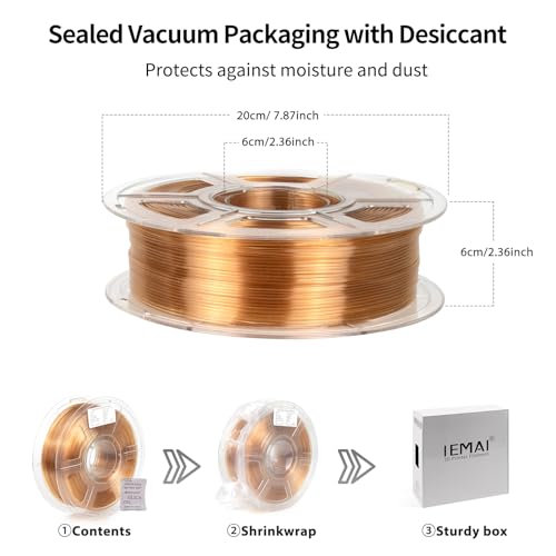 IEMAI PETG Filament 1.75mm, Transparent Champagne 1kg - color: Transparent Champagne