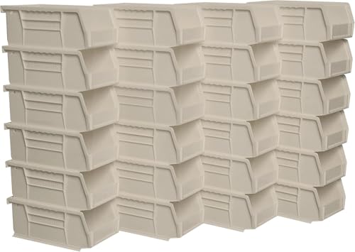 Akro-Mils 30220 AkroBins Plastic Storage Bins, 7"x4"x3", Stone, 24-Pack - color: Stone