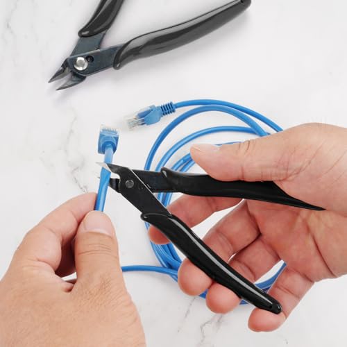 2 Pack Micro Wire Cutter, 5 Inches Flush Cutters, Black Side Cutters