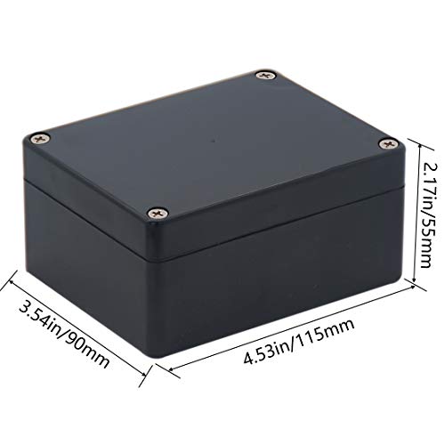 Junction box, Raculety Electrical Project Case Power Junction Box, Project Box Black (4.53"x3.54"x2.17") - color: Black, size: 4.53"x3.54"x2.17"