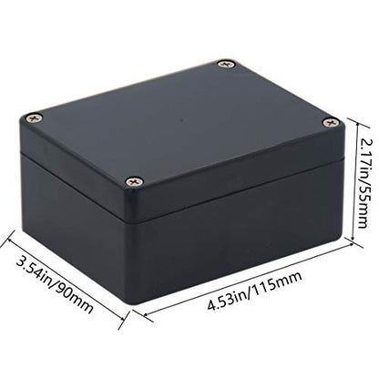 Junction box, Raculety Electrical Project Case Power Junction Box, Project Box Black (4.53"x3.54"x2.17") - color: Black, size: 4.53"x3.54"x2.17"