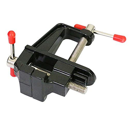 Mini Table Bench Vice Clamp for Jewelry Model Making DIY Repairs Modelling Painting and Crafting-Black (aluminum alloy)