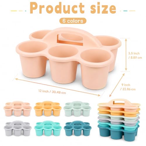 6 Pack Classroom Caddy With Handle for School Supplies, Boho - color: Boho