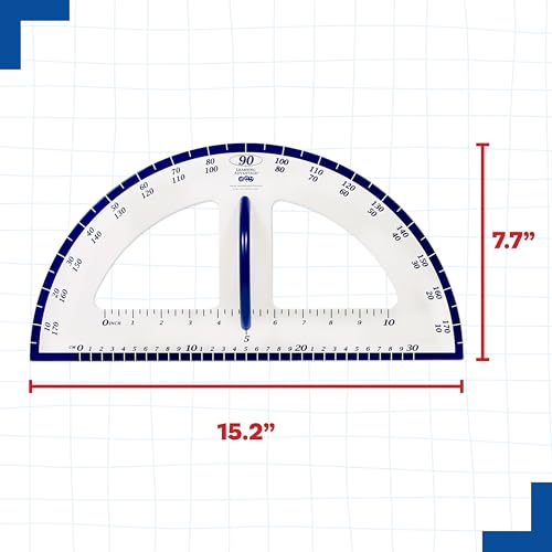 Learning Advantage Magnetic Dry Erase Protractor, Geometry Measurement Tool