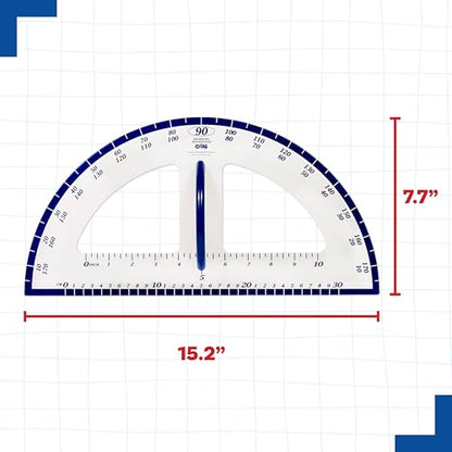 Learning Advantage Magnetic Dry Erase Protractor, Geometry Measurement Tool