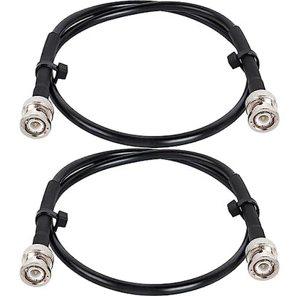 MOOKEERF BNC Cable 2ft,2 Pack Low Loss KMR240 BNC Male to Male Coax Cable 50 Ohm for for Ham Radio, Network Analyzer, Modem, Oscilloscope, Signal Generator, Attenuator - size: 2FT