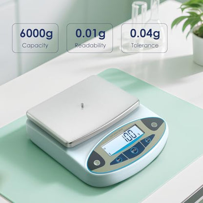 Antstone Lab Scale 6000g x 0.01g Digital Gram Scale Analytical Balance
