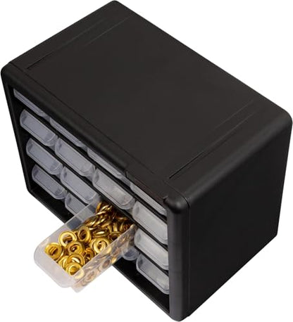 Akro-Mils 10116, 16 Drawer Plastic Parts Storage Hardware and Craft Cabinet, 10-1/2-Inch W x 6-1/2-Inch D x 8-1/2-Inch H, Black - color: Black, size: 16 Drawer, style: 1 Pack
