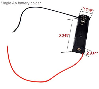 (Pack of 4 AA Battery Holder Bundle: Single 1AA 2AA Battery Holder, 3AABattery Holder with Wire, 4AABattery Holder with Leads Wires