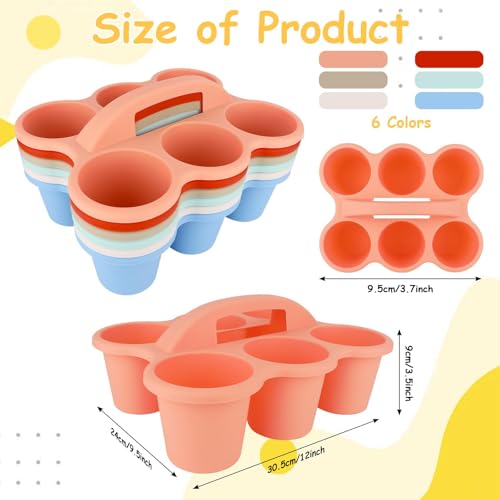6 Pack Classroom Caddy Organizer with Handle 6 Compartments Table Caddy