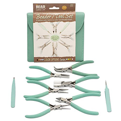 The Beadsmith Fashion Color Pliers, Jewelry Making Supply Set of 8 - color: Aqua